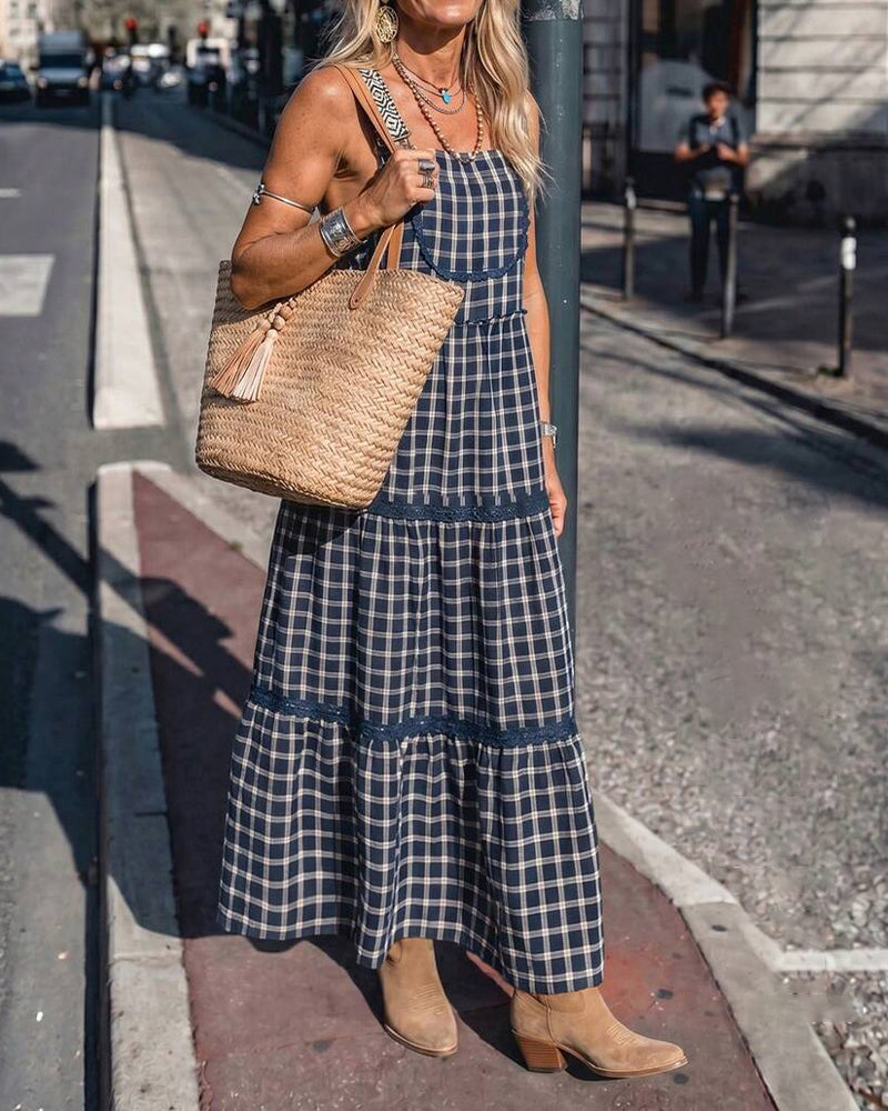 Jurk Camisole Ruit Patchwork