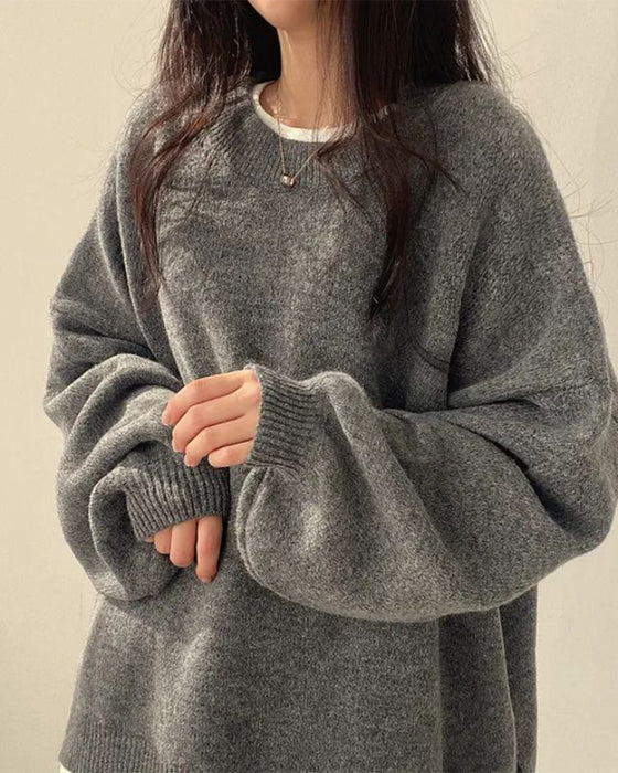 Pullover Rondhals Zijkant Split