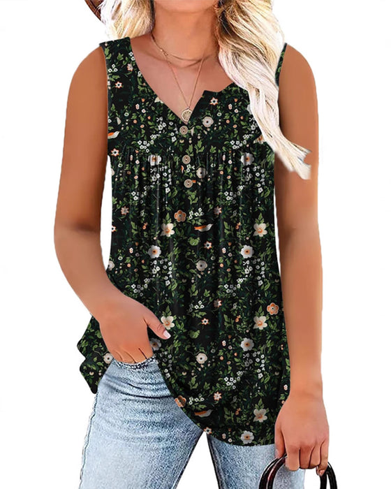 Tanktop Bloemig Mouwloos