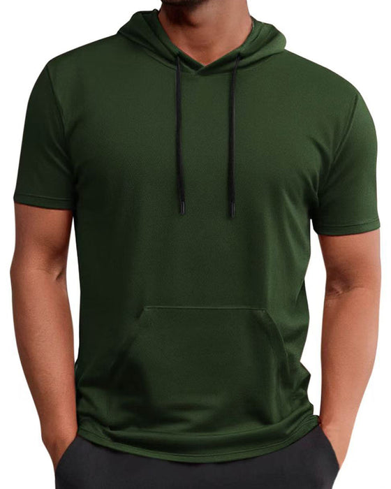 T-Shirt Capuchon Snel Droog Korte Mouw