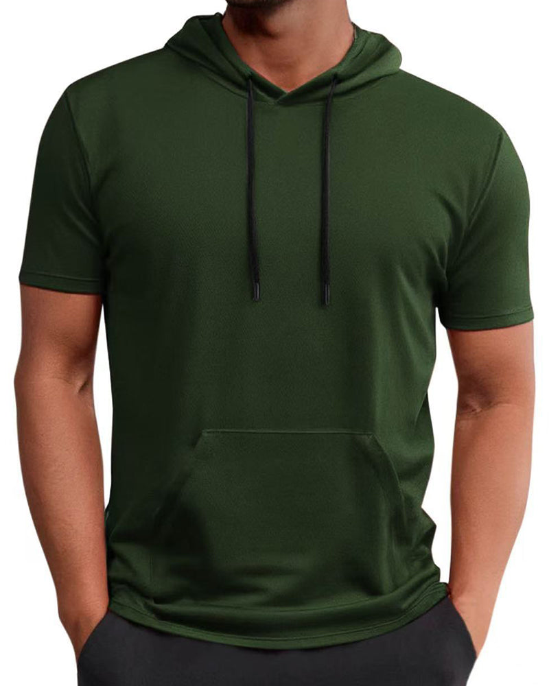 T-Shirt Capuchon Snel Droog Korte Mouw