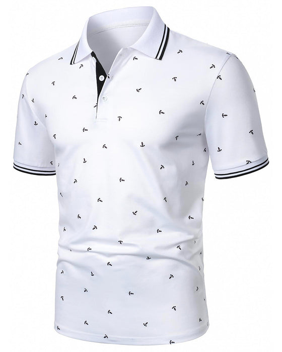 T-Shirt Polo Kraag Pijl Patroon Casual