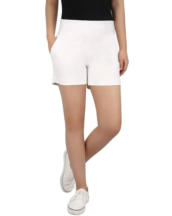 Effen Kleur Shorts Midden Taille