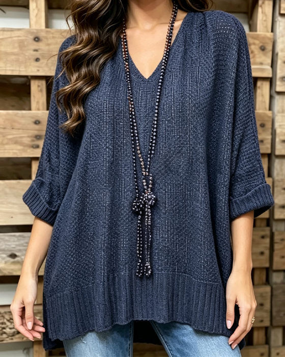 Pullover Opengewerkt Oversized Lui