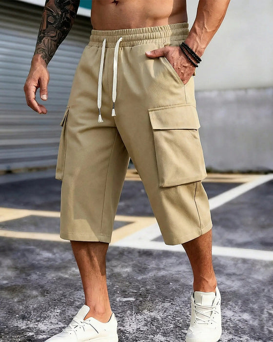Broek Elastische Taille Trekkoord Zak Heren