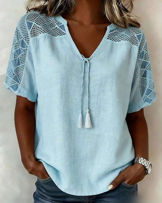 Blouse Eenvoudige Band Trekkoord