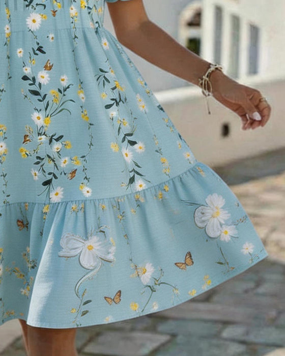 Jurk Daisy Kant Korte Mouw Vakantie