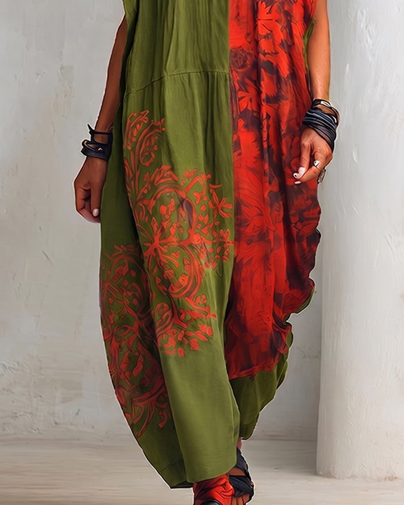 Jurk Reverse Print Los Overhemd
