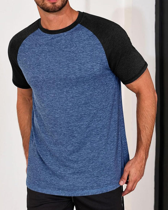 T-Shirt Contrast Ronde Hals Heren Aansluitend