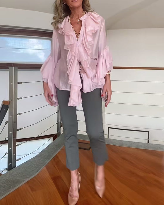 Blouse Modieus Gerimpeld