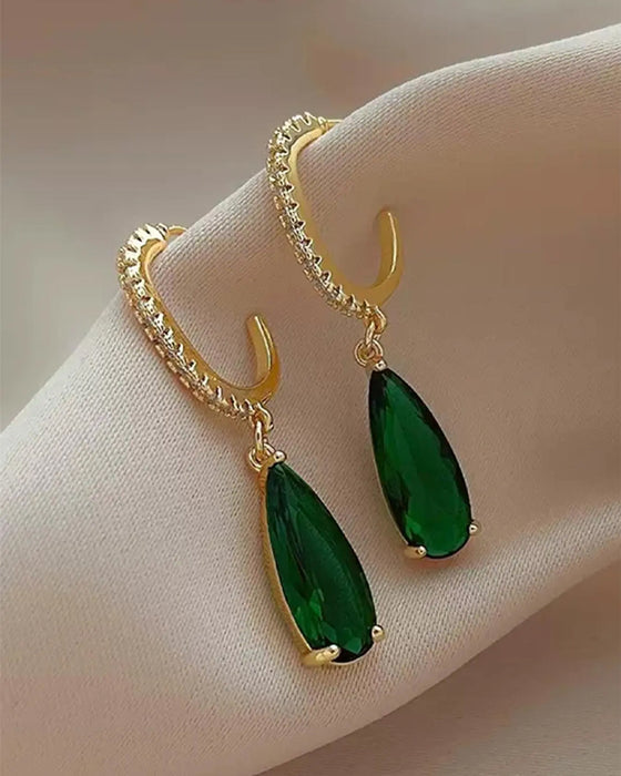 Oorbellen Kunstmatige Edelsteen & Rhinestone Decor Hangende Hoops