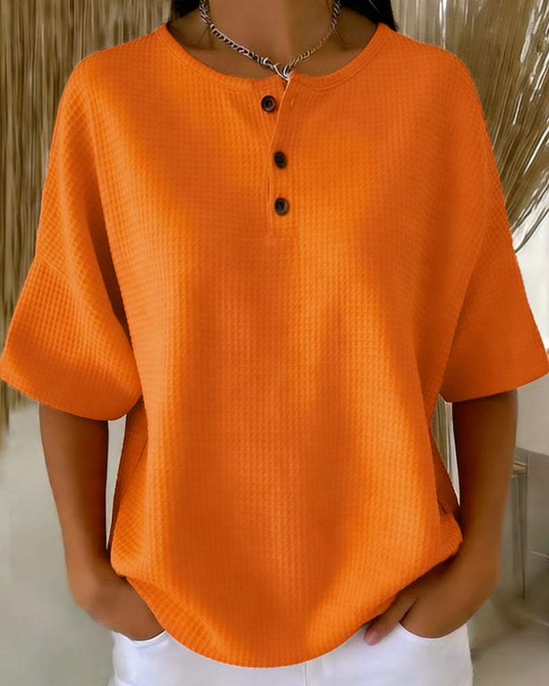 Top Wafel Loose Casual