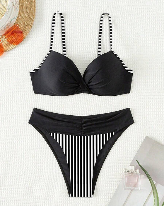 Bikini Sexy Gestreept Contrast Driehoek