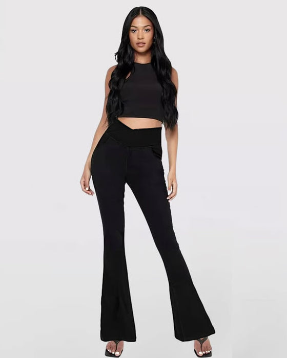 Broek Hoge Rekbaarheid Mode Zak Flare