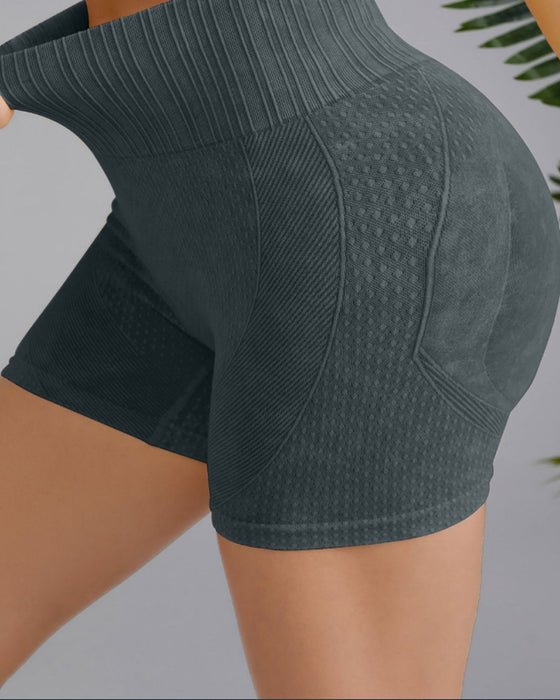 Eenvoudige effenkleurige shorts met hoge taille