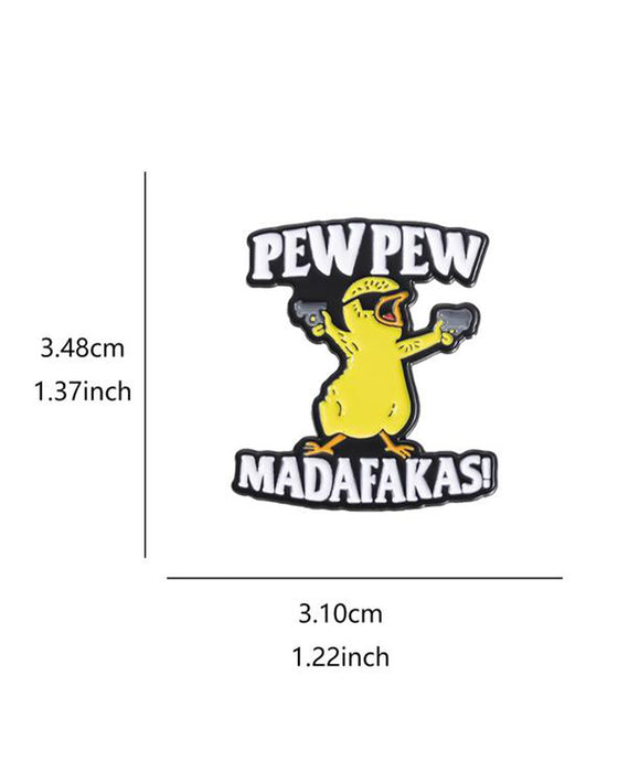 Broche Met Letter & Cartoon Eend Ontwerp