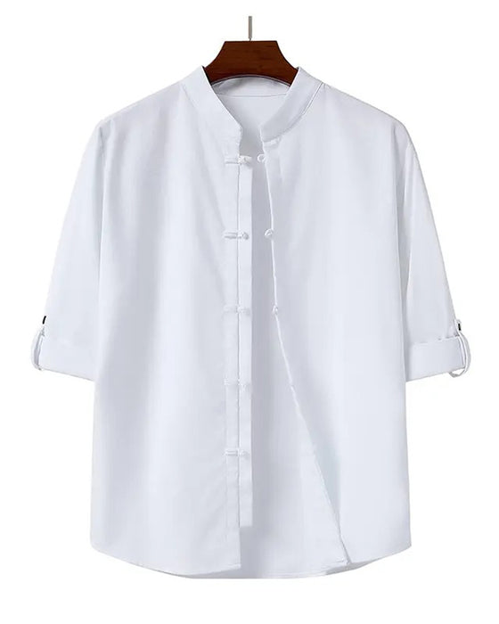 Shirt Chinese Stijl Vierkante Hals Casual