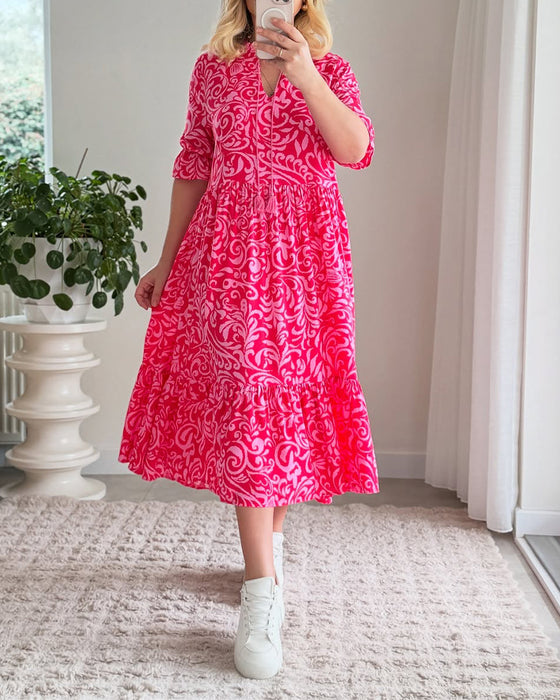 Jurk Bloemen Korte Mouwen Los