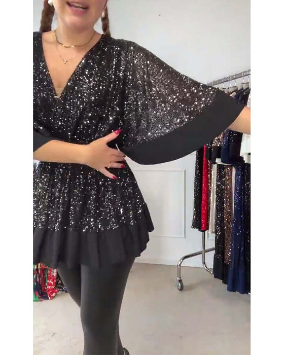 Modieuze slim-fit blouse met V-hals