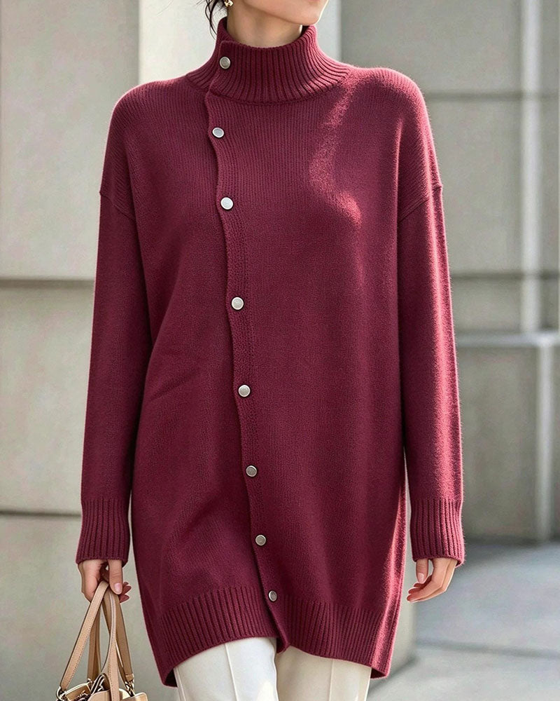 Cardigan Turtleneck Enkel Knoopsluiting