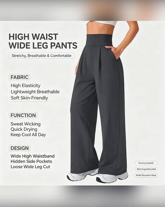 Broek Hoge Taille Zak Effen Wijde Pijp