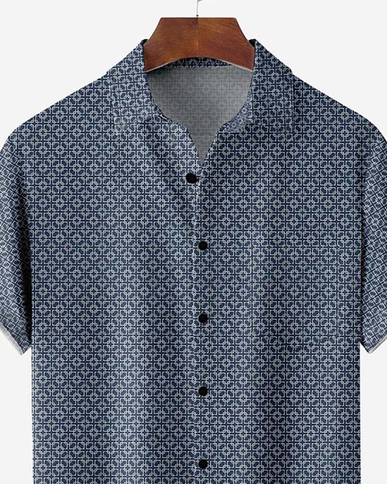 Shirt Kraag Algehele Print Klein Geometrisch