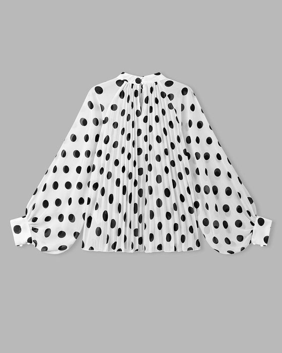 Casual Blouse Met Stippen Lange Mouwen