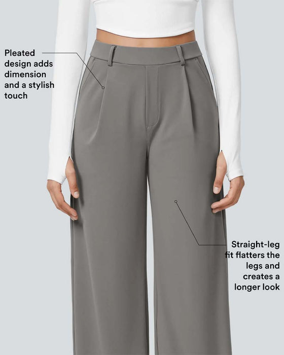Rechte Broek In Effen Kleur Met Val Voor Pak
