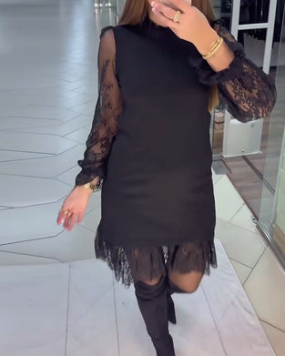 Kant Afgezet Patchwork Jurk