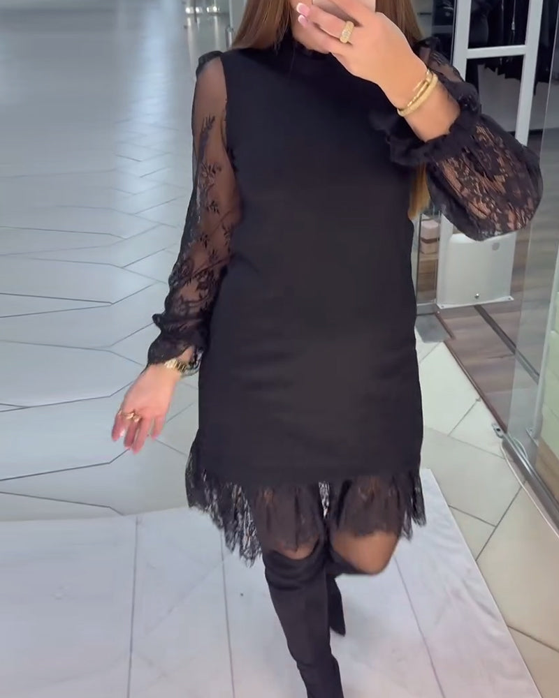 Kant Afgezet Patchwork Jurk