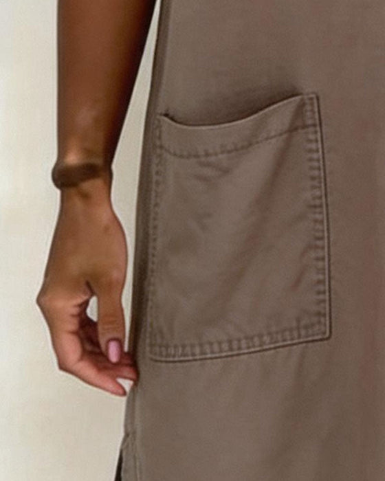 Jurk Strik V-Hals Zak Sheath