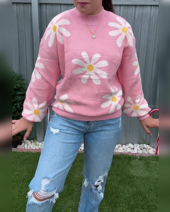 Trui jacquard mode ronde hals