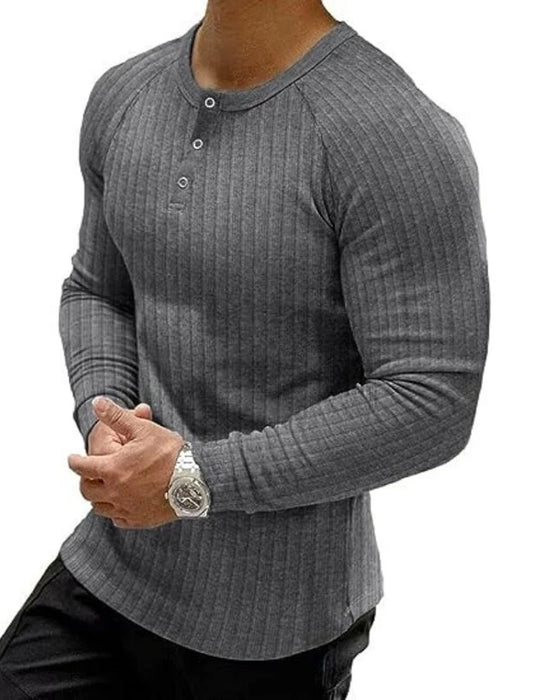 T-Shirt Verticale Streep Lange Mouw
