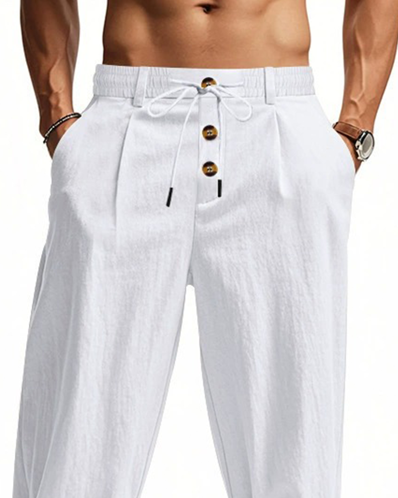 Broek Casual Effen Straight-Leg