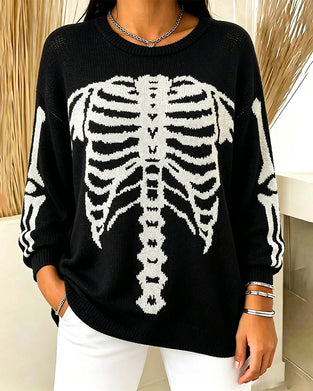 Pullover Ronde Hals Lange Mouw Bedrukt