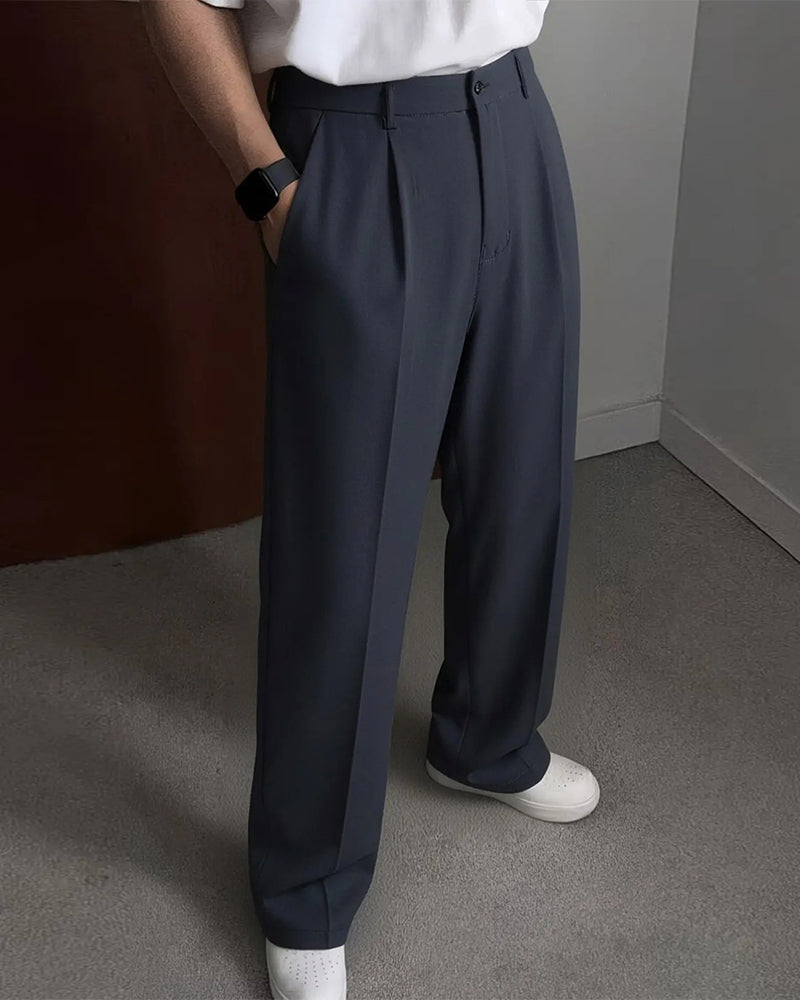 Broek Heren Zak Geplooid Recht
