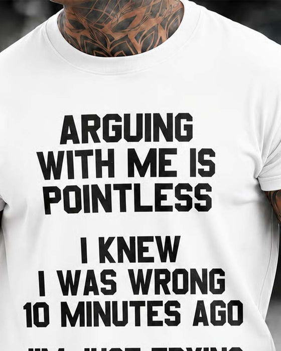 T-Shirt Heren Ronde Hals Letter