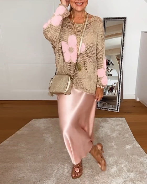 Elegante effenkleurige geplooide rok