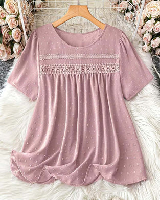 Blouse Rondhals Mode Casual