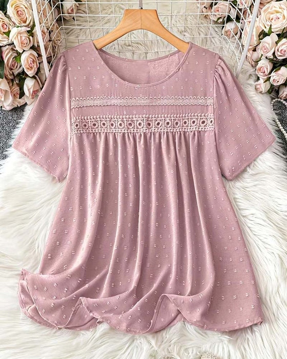 Blouse Rondhals Mode Casual