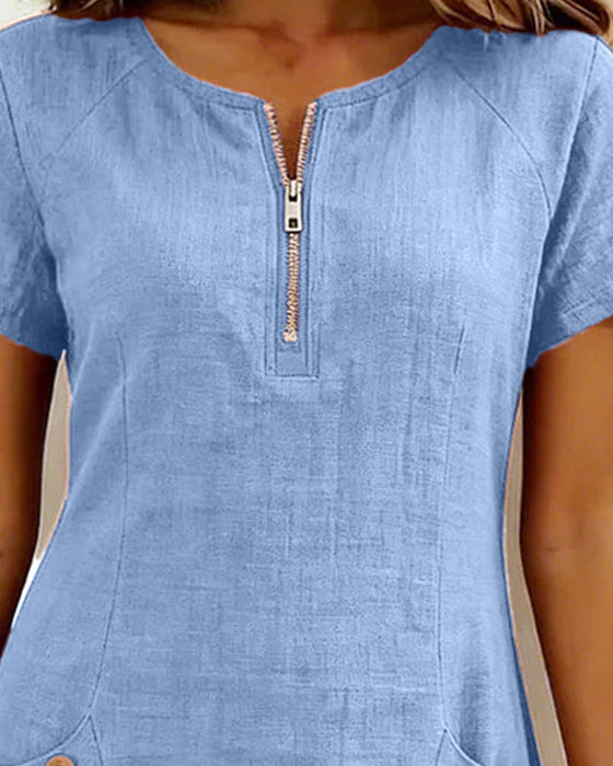 Off-Shoulder 100% Katoen Wijd Pijp