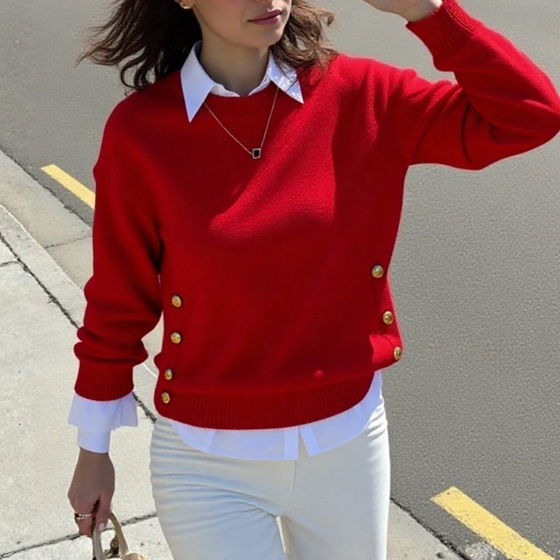 Trui Metalen Gesp Design Stijlvol