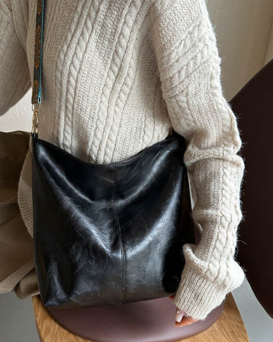 Vintage schouderband grote emmertas