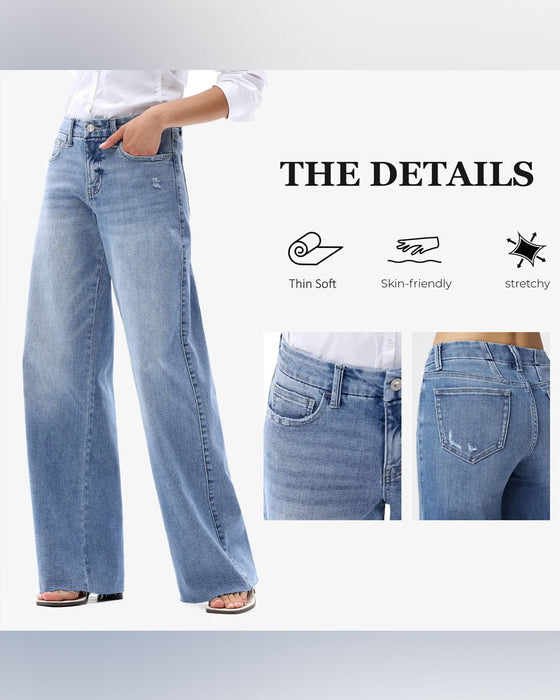 Jeans Zak Knoop Wijde Pijp