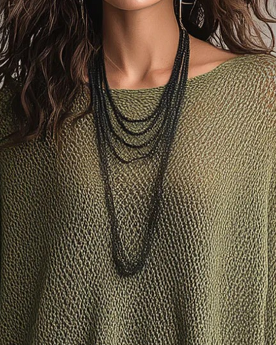 Pullover Effen Onregelmatig Los