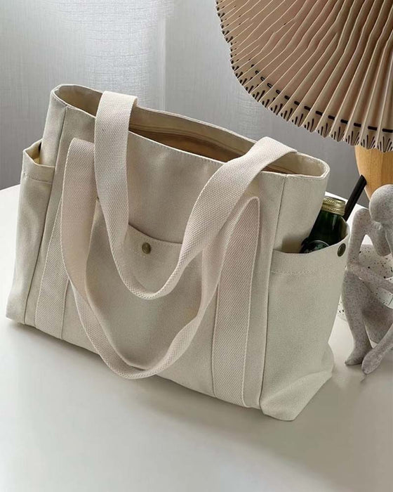 Grote canvas tas met dubbele handgrepen