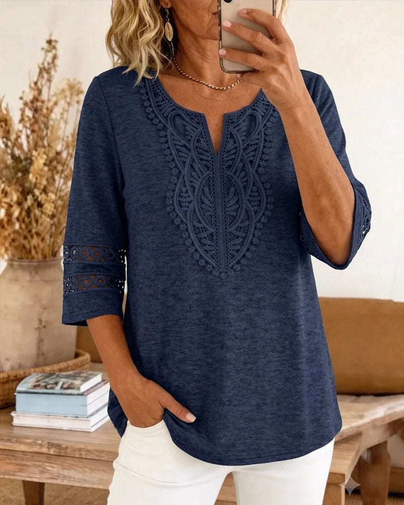 T-Shirt Bedrukt Kant Patchwork Vintage