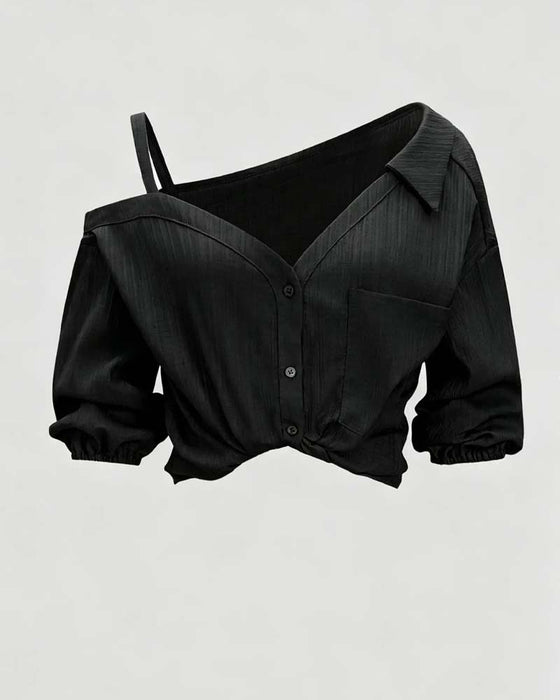 Blouse Enkel Schouderband Draai
