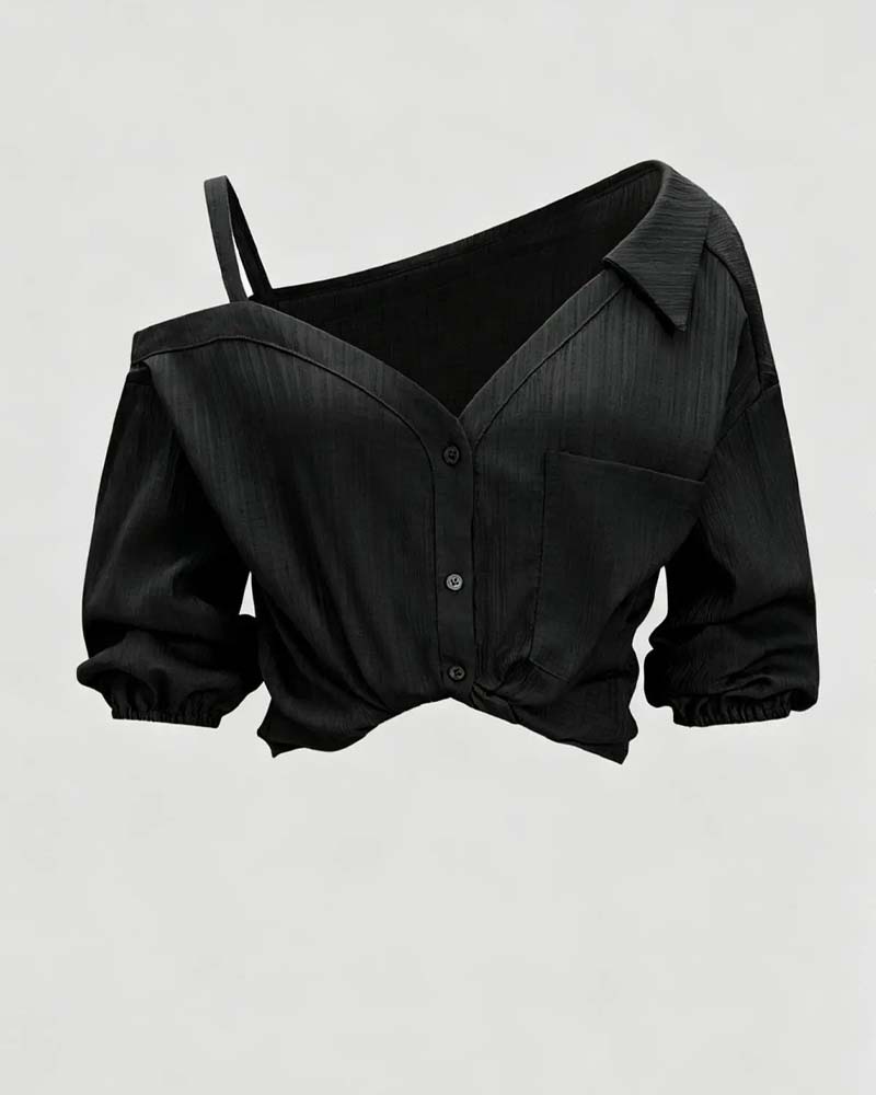 Blouse Enkel Schouderband Draai