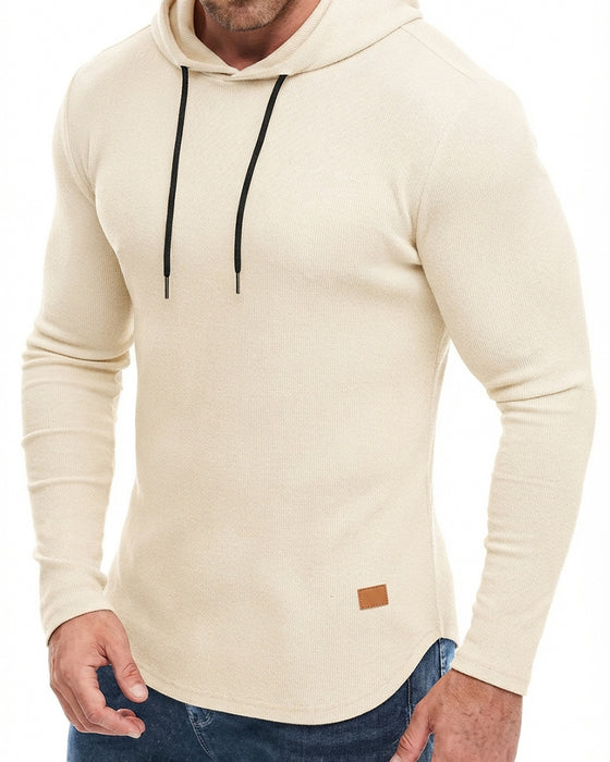 Heren Sweatshirt Effen Kleur Lange Mouw Capuchon